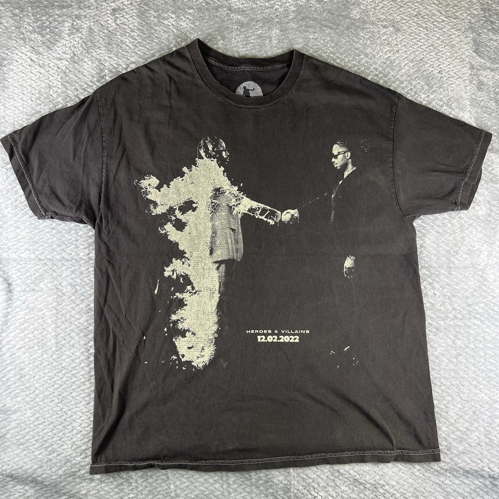 Metro Boomin Heroes & Villains T Shirt Mens Large Black Rap Hip Hop 2022 Tee